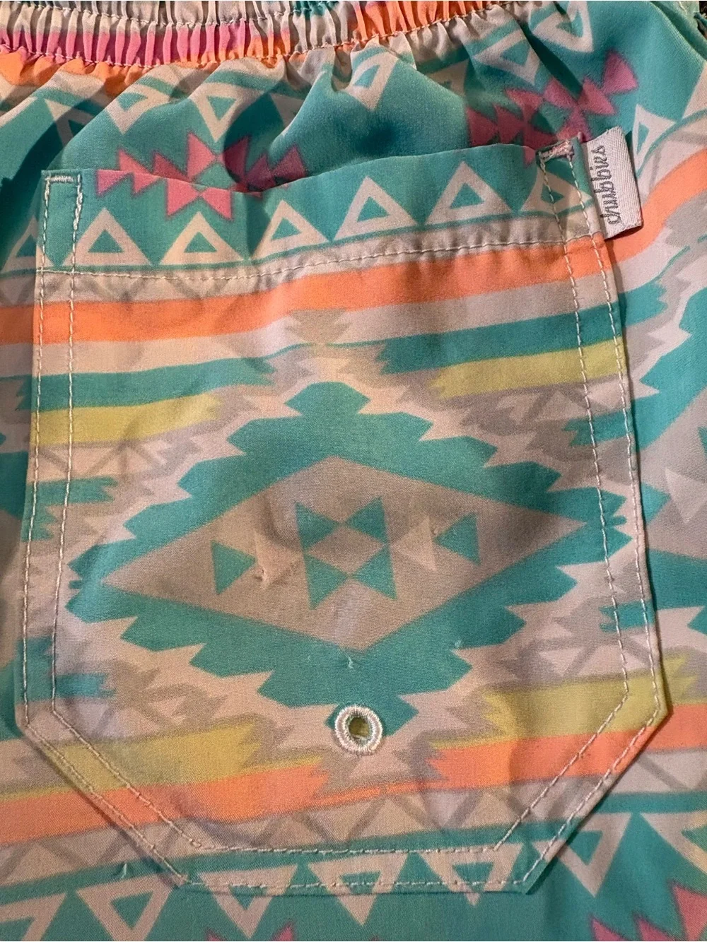 Chubbies Men’s Small Aztec Geometric 5” Swim Trunks Colorful